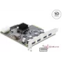 Delock PCI Express x4 kartīte uz 4 x USB 10 Gbps USB Type-A divkanālu