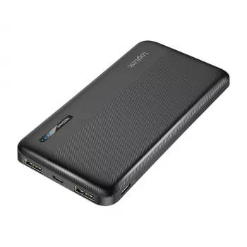LogiLink PA0338RF 10000 mAh Power Bank ar USB-C PD un Quick Charge 3.0, melns