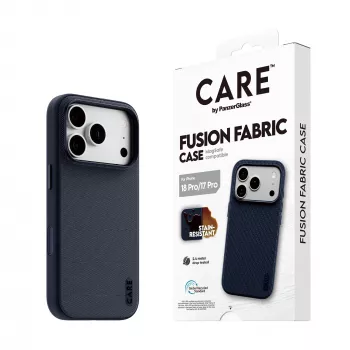 CARE by PanzerGlass Fusion auduma futrālis zils ar MagSafe iPhone 17 Pro