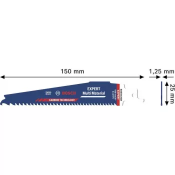 Bosch EXPERT Multi Material zobenzāģa asmens 2608902332 S959XHM, karbīda, 150 mm, 6 TPI
