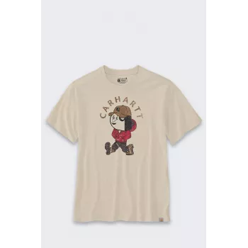 Carhartt Light Jac grafiskais T-krekls Oat Milk Relaxed Fit kokvilnas īsām piedurknēm ar apaļu kakla izgriezumu