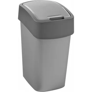 CURVER Flip Bin 9L atkritumu spainis sudraba/pelēks