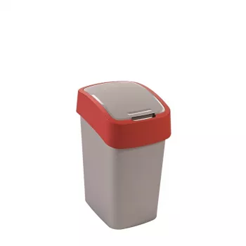 CURVER Flip Bin 25L atkritumu spainis sudraba/sarkans