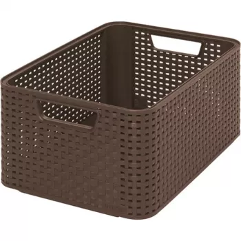 Curver Style Box M 38,6 x 28,7 x 17 cm tumši brūna uzglabāšanas kaste ar vāku