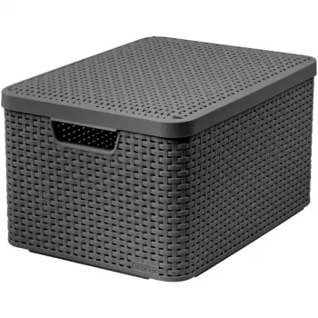CURVER Style L uzglabāšanas kaste ar vāku, 43,6 x 32,6 x 23 cm, 23L, tumši pelēka
