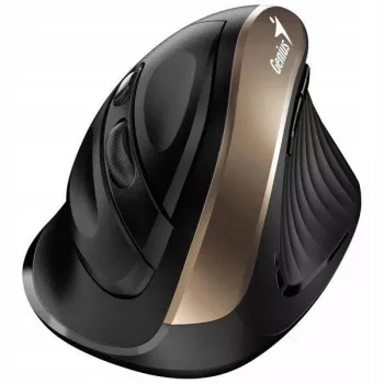 UNITEK Genius Ergo 8250S bezvadu ergonomiskā pele melna-zelta 1600DPI