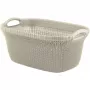 CURVER Knit 40L veļas grozs ar vāku un iebūvētiem rokturiem, balts, 59,5 x 38,5 x 27 cm