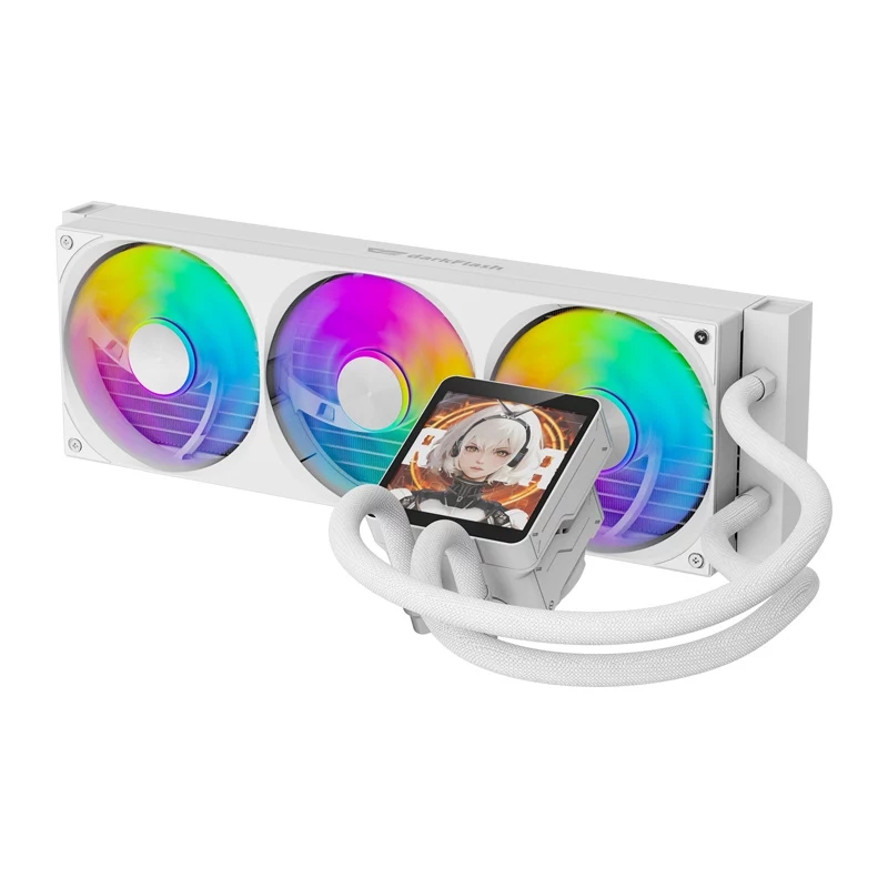 DarkFlash DV360S MAX White 360mm ARGB AIO šķidruma CPU dzesētājs