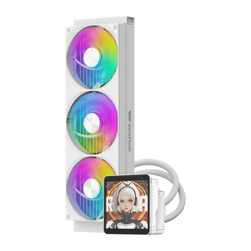 DarkFlash DV360S MAX White 360mm ARGB AIO šķidruma CPU dzesētājs