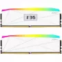 V-Color Manta XFinity+ aRGB DDR5-6000 RAM, CL28, XMP/EXPO - 32 GB divu moduļu komplekts, balts