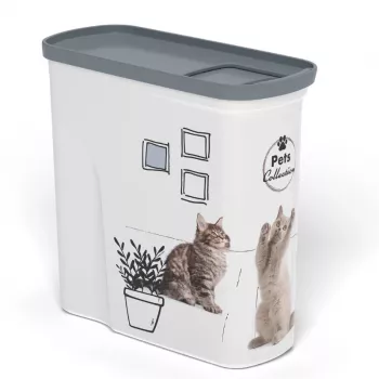 CURVER Pet Life suņu un kaķu barības uzglabāšanas trauks 2L, hermētisks, caurspīdīgs ar dažādu krāsu vāku