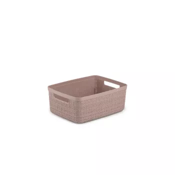 CURVER grozs Jute S 5L 27x20x11cm rozā - dabīgās džutas uzglabāšanas grozs