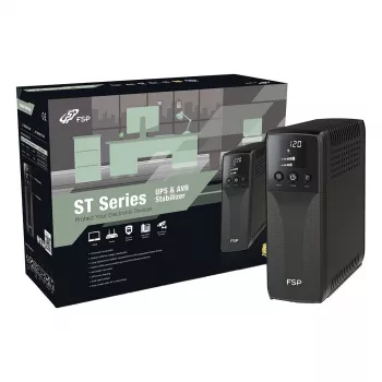 FSP ST 1200 Tower 1200VA 720W Line-Interactive UPS ar 4 Schuko kontaktligzdām un RJ45 aizsardzību