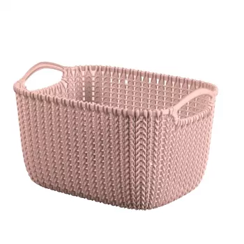 Curver Knit S taisnstūra uzglabāšanas grozs 8L rozā