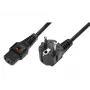 IEC LOCK leņķa Schuko uz taisnu IEC C13 bloķējošs barošanas kabelis 1,5m melns 10A 250V