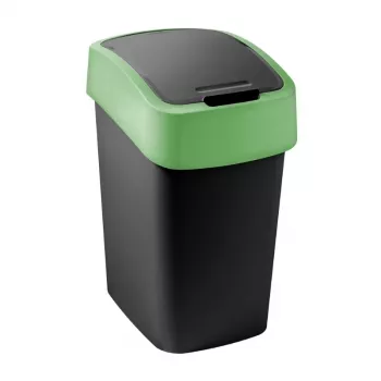 CURVER Flip Bin 9L melns/zaļš atkritumu tvertne