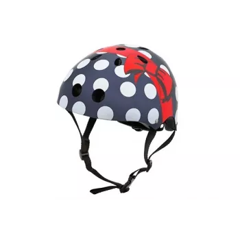 Hornit Polka Dot bērnu velosipēda ķivere 48-53cm ar LED apgaismojumu