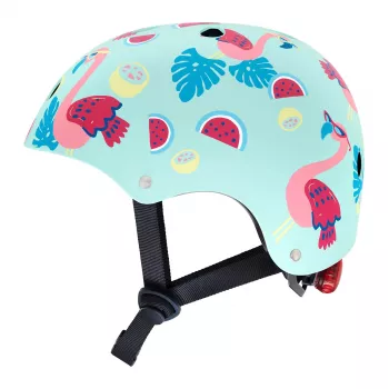 Hornit Flamingo bērnu velosipēda ķivere M (53-58cm) ar aizmugurējo LED gaismu FLS931