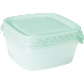CURVER Fresh & Go pārtikas bļodu komplekts, 3 gab., 0,8 L katrs, zaļš, hermētisks, mikroviļņu krāsnī un trauku mazgājamā mašīnā izmantojams