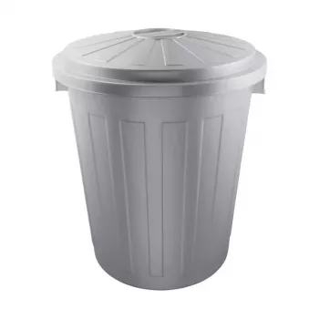 KEEEPER Mats 50L Maxi atkritumu tvertne, sudraba, ar bīdāmo vāku, pulverkrāsots tērauds, Ø50x55cm