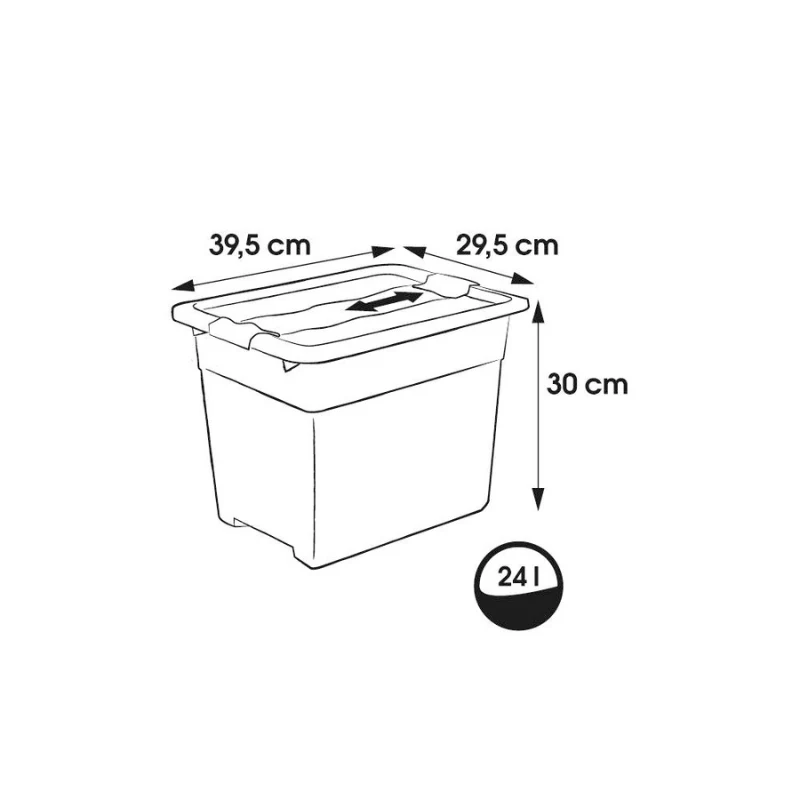 keeeper Crystalbox Cornelia uzglabāšanas kaste ar vāku, 24 L, caurspīdīga, 39.5 x 29.5 x 30 cm