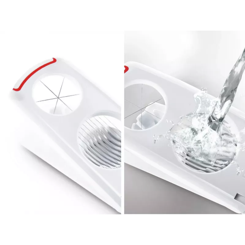 LEIFHEIT Egg Cutter Combi – 2-in-1 olu griezējs un sadalītājs, balts