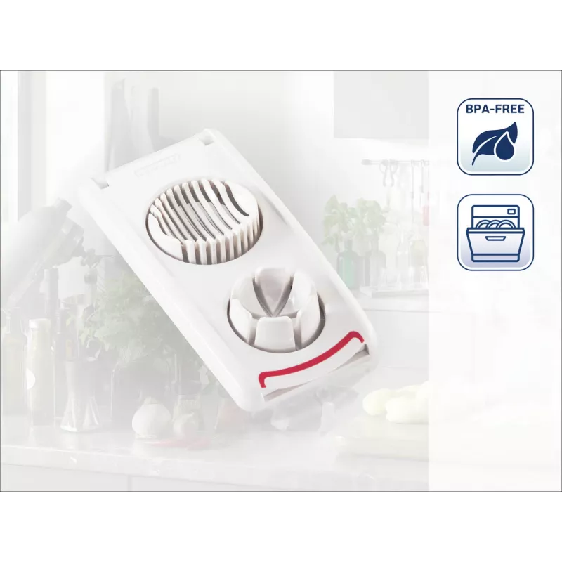 LEIFHEIT Egg Cutter Combi – 2-in-1 olu griezējs un sadalītājs, balts