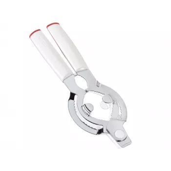 LEIFHEIT ComfortLine burciņu atvērējs 103135 – viegli pagriežams palīgs, regulējams satvērējs, trauku mazgājamā mašīnā mazgājams, balts/pelēks