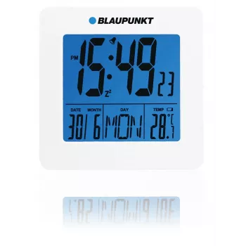Blaupunkt CL02WH balts LED modinātājs ar FM radio, diviem modinātājiem, USB uzlādi, temperatūras displeju