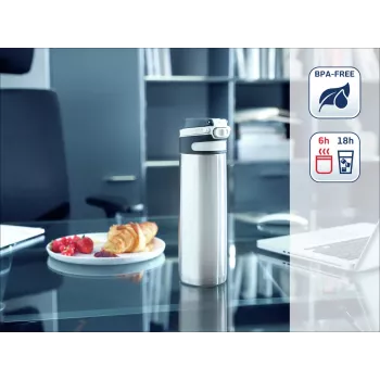 LEIFHEIT Termokrūze Flip 600 ml Sudraba