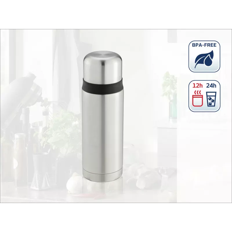 LEIFHEIT Thermos Coco 0,75L vakuuma termoss, nerūsējošais tērauds ar stikla iekšpusi, sudraba