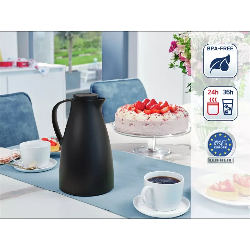 LEIFHEIT Thermos Harmonic Black 1L vakuuma termokrūze