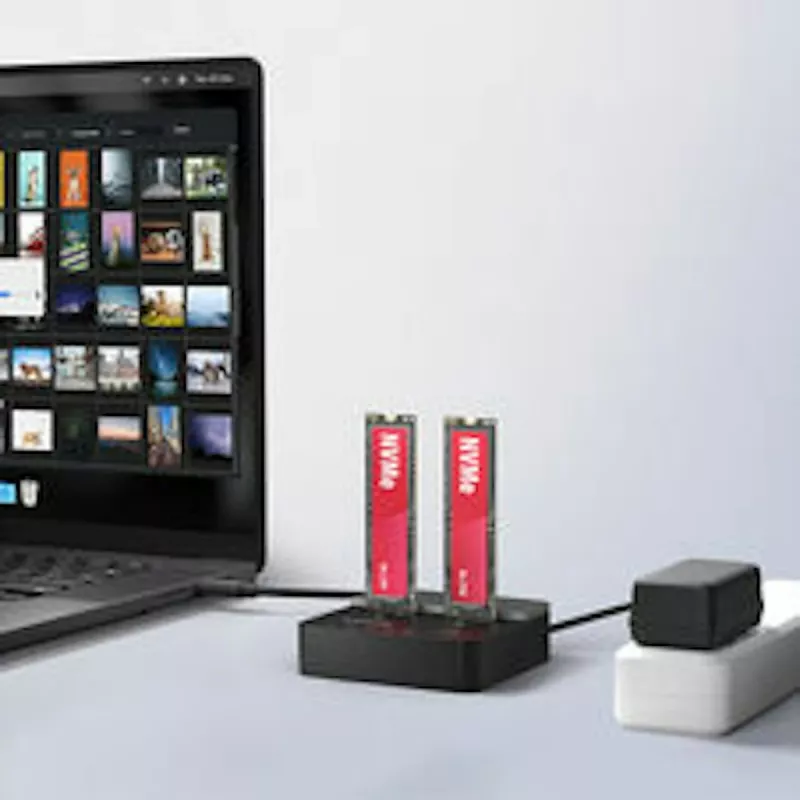 AXAGON ADSA-M2C22L divu M.2 NVMe SSD dokstacija, USB-C 20Gbps, klonēšana