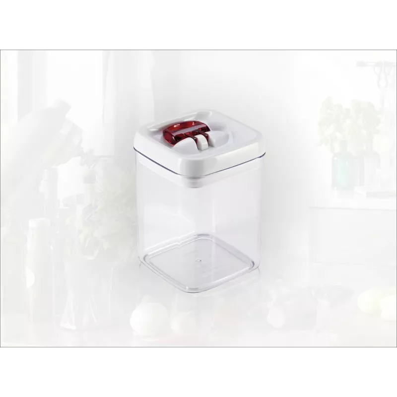 LEIFHEIT Fresh&Easy hermētisks pārtikas uzglabāšanas trauks 1,6L, bez BPA, caurspīdīgs ar zaļu vāku