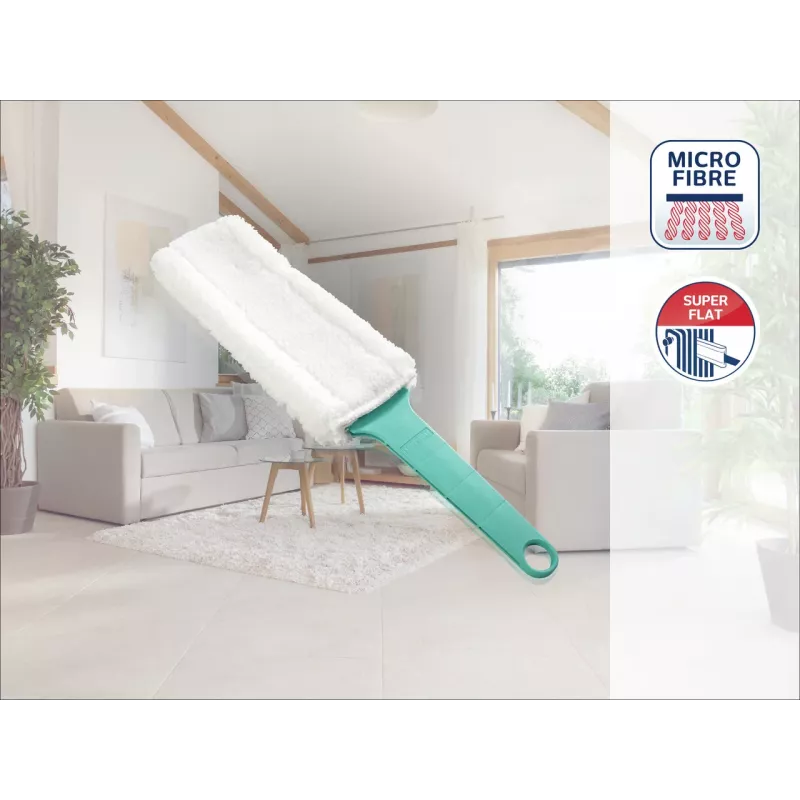 LEIFHEIT Duster plakanā putekļu suka elektrostatiskā XL elastīga galva ar Click sistēmu, zila/balta