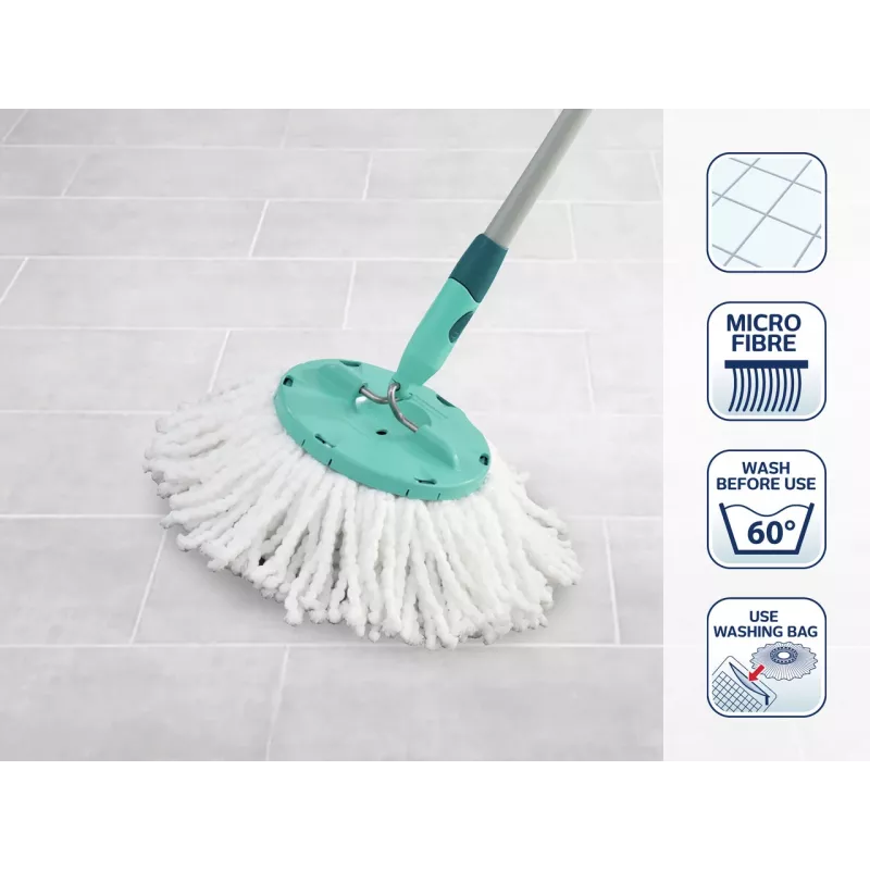 LEIFHEIT Clean Twist Disc Mop rezerves komplekts, 2 mikrošķiedras mopa galviņas, balts