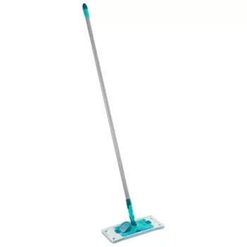 LEIFHEIT POWER CLEAN M Micro Duo plakanais mops ar teleskopisku rokturi, 33cm, zaļš/balts/pelēks