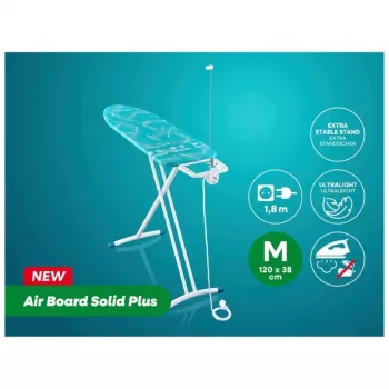 LEIFHEIT Air Board M Solid Plus gludināmais dēlis 120x38cm ar Thermo-Reflect pārvalku