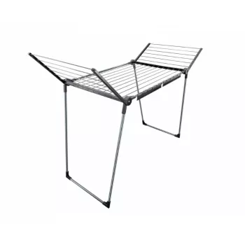 LEIFHEIT Pegasus 180 Solid Black spārnu tipa veļas žāvētājs, 18 m žāvēšanas ietilpība, salokāms, nerūsējošs, iekštelpās/ārtelpās