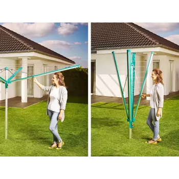 LEIFHEIT rotējošais veļas žāvētājs Linomatic 600 Deluxe ar pārvalku