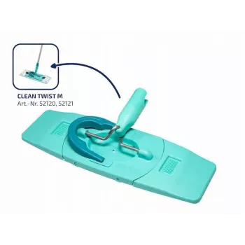 LEIFHEIT Clean Twist M Ergo komplekts – plakanā mopa sistēma ar centrifūgas izgriešanu, teleskopisks rokturis, mikrošķiedras uzgalis, 20 L spainis