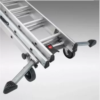 Hailo SafetyLine kāpņu riteņi – 2 daļu mobilitātes komplekts, 120 mm fiksēti rullīši ar gumijas protektoru, bez instrumentiem uzliekams klipša stiprinājums, melns/sarkans