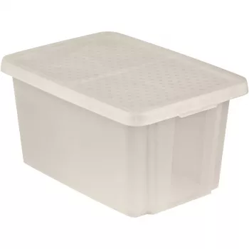 CURVER Essentials 45L caurspīdīga uzglabāšanas kaste ar vāku, 57 x 40 x 30 cm, sakraujama, piemērota pārtikai