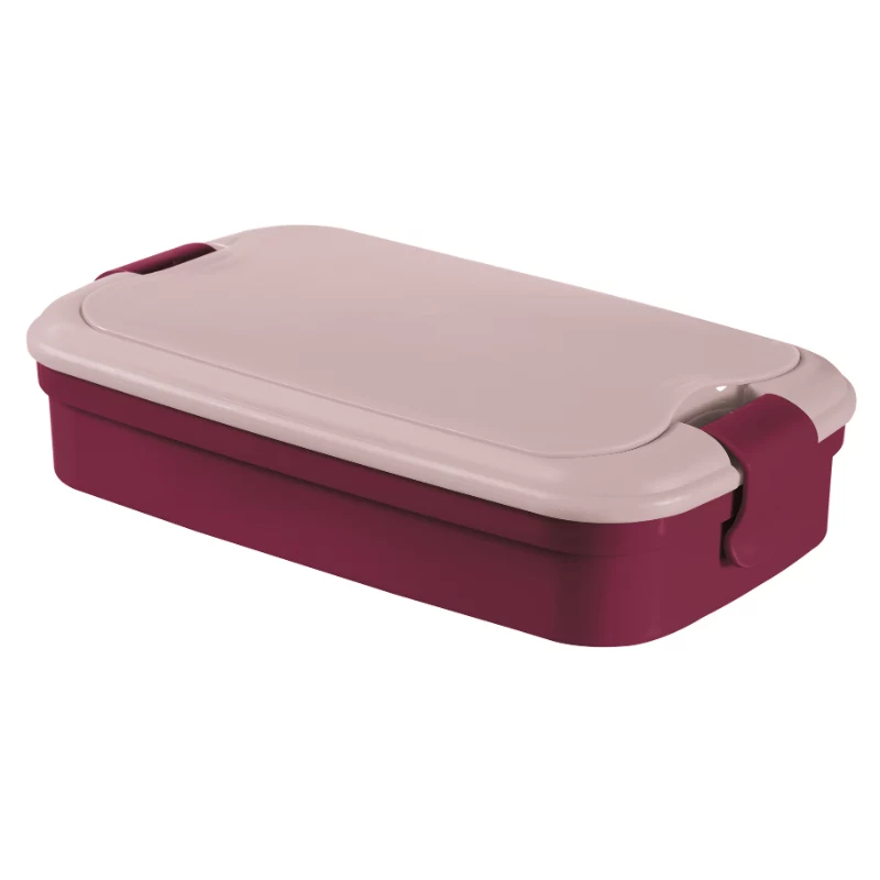 CURVER Lunch&Go Taisnstūra pārtikas bļoda ar galda piederumiem 1,4L Violeta
