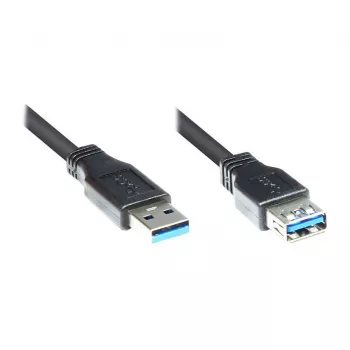 Good Connections USB 3.0 pagarinājuma kabelis, Type-A male uz Type-A female, melns, 3 m 2711-S03