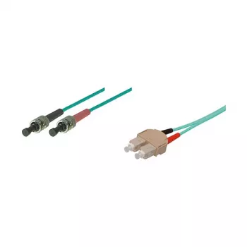 Good Connections SC/ST Duplex OM3 daudzmodu šķiedras savienojuma kabelis, 50/125µm, LSZH, 2m, akvamarīna