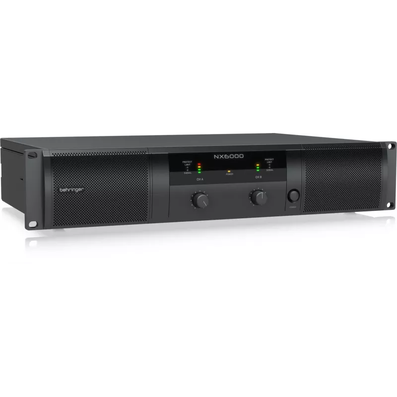 Behringer NX6000 Class D jaudas pastiprinātājs 2 x 3000W pie 4 omi ar DSP, melns