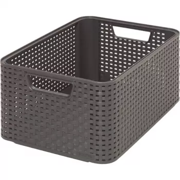 CURVER Style M uzglabāšanas kaste 38,6x28,7x17 cm tumši pelēka rotangpinuma efekts 18L