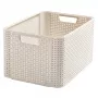 CURVER Box Style L 43,6 x 32,6 x 23 cm Krēmkrāsas – Salokāma auduma uzglabāšanas kaste ar vāku un rokturiem, 32,7 L