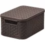 CURVER Style S uzglabāšanas kaste ar vāku, 29,1 x 19,8 x 14,2 cm, tumši brūna, 8,18 L, salokāma, metāla cilpiņas rokturis
